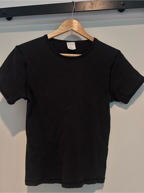 Vintage Old Navy Classic Black Ribbed Crewneck T-Shirt